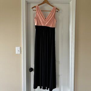 Sangria Petite Black & Pink Gown Dress Wedding Formal Prom Size 8 P Sleeveless